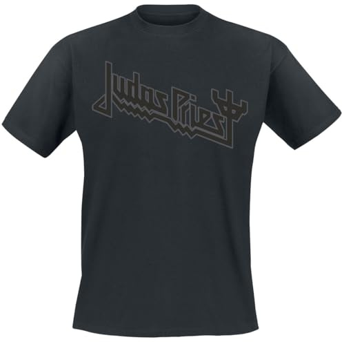 Judas Priest Logo Homme T-Shirt Manches Courtes Noir XL 100% Coton Regular/Coupe Standard