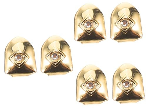 LIFKOME 4stücke Goldzahn Mit Diamant-design Hip-hop Zahnschmuck Für Kostümparty Und Bühnenauftritte Abnehmbar Und Leicht Zu Reinigen