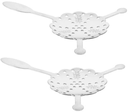 ABOOFAN 2pcs Stainless Steel Absinthe Spoon Serving Utensil Sifting Sugar Spoon for Cocktail Tea Preparation