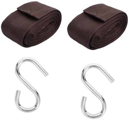 OFFSCH 4stücke Hängemattengurte Baum Wickelgurte Mit s Haken Aus Nylon Für Outdoor Aktivitäten Hängematten-baumgurte Mit Kreis Ring Band Ohne Bohren Schrauben