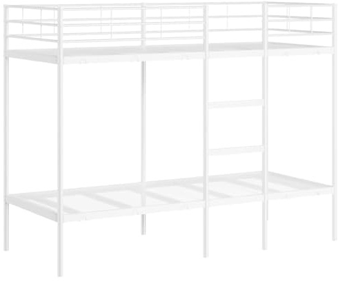 vidaXL Letto a Castello senza Materasso Bianco 80x200 cm in Acciaio