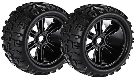 JOINPAYA 2stücke Teiliges Rc Truck Rad Reifenset Durchmesser Langlebige Felgen Supergriffstarke Gummibereifung Kompatibel Mit Traxxas Hpi E-Modell Flux Offroad Zubehör