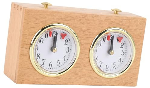 Schachuhr, Retro Analog Schachuhr Timer, Wettkampf Timing Schachuhr, Professionelle Schachuhr mit Großen Zifferblättern, Leicht Abzulesen, Mechanischer Schach Timer Zum Aufziehen