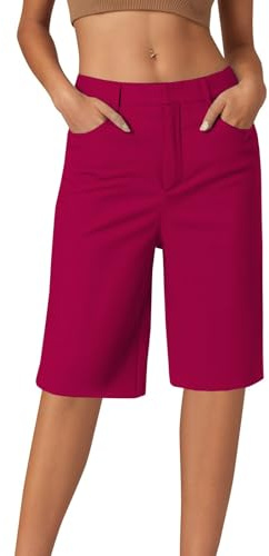 KBOPLEMQ Bermudas Pantalones cortos para mujer, informales, elásticos, cintura alta, pierna ancha, pantalones cortos cargo al aire libre, pantalones cortos de senderismo, pantalones cortos ligeros