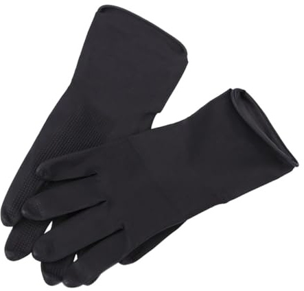 Veemoon Latex Hair Dye Gloves for Salon Hair Dyeing and Scalp Pairs Black Non-slip Waterproof Hand Protectors Suitable for Men and Women