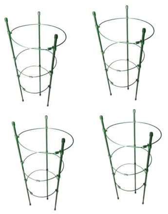 DIYEAH 4 pièces Support de Plantes Grimpantes Fer Antirouille avec Anneaux pour Jardin Cage Robuste pour Légumes Fleurs et Vignes Installation Facile sans Outils Usage Extérieur