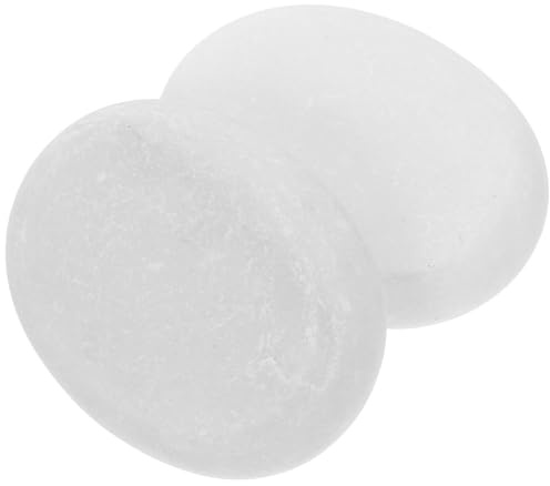 HONITANO Piedras de Masaje Juego de 2 Compresas Calientes y Frías de Mármol Blanco Fáciles de Limpiar, Ideales para Relajación en Casa o Spa