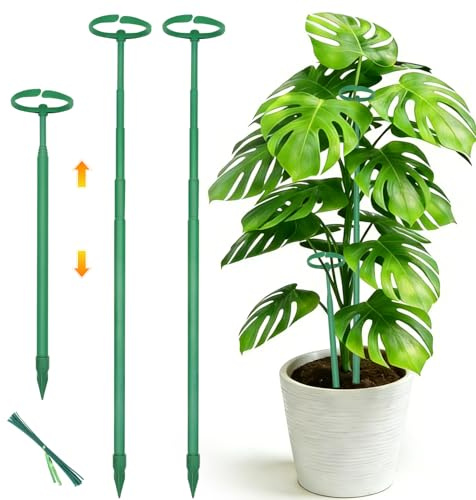 Telescoping Monstera Plant Stakes, 12.5-48.4IN Indoor Plant Support- 3Pack