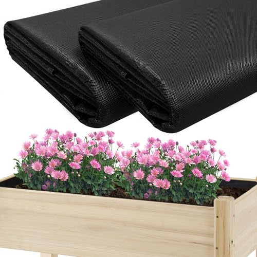 ATOWORLD 2 Pack Fabric Liner for Large Veg Trough Outdoor Raised Bed Planter Liner Non Woven Vegetable Trugs Herb Planter Liners, Heavy Duty Plant Grow Bags (160cm x 210cm)