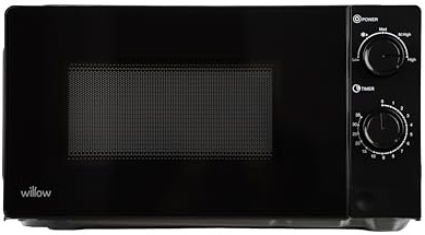 Willow WM207MBK 700W 20L Microwave with 5 Power Levels, Defrost Function, LED Light, End Signal - Black