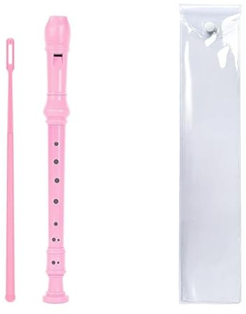 Blockflöjt 8håls Flöjtset Vertikal Nybörjare Professionell Övningsblockflöjt ABS Träblåsinstrument(Pink)