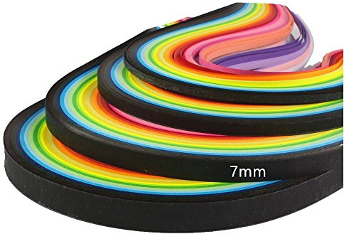 ODETOJOY Quilling pappersremsor 7 mm 26 färger 260 remsor set gör-det-själv Origami pappersquilling längd 39 cm (7 mm)