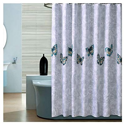 Daesar 3D Anti Schimmel Duschvorhang 120x200 Schmetterlinge Duschvorhang Waschbar aus Polyester-Stoff