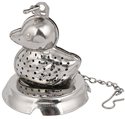Aexit Boule à thé passoire en acier inoxydable argenté en forme de canard JU354666S899747Q