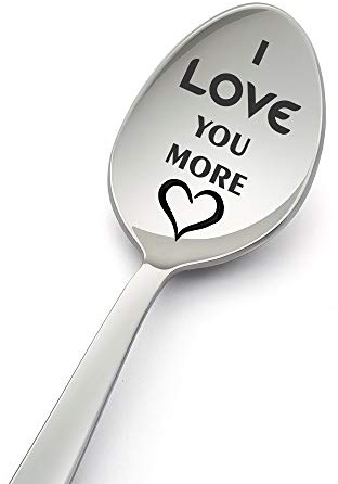 LYF Collectionzkx Löffel mit GravurLove You More, Edelstahl, für Tee, Kaffee, Dessert und Suppenlöffel