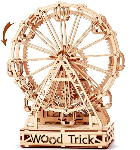 Wood Trick Riesenrad Spielzeug Mechanisches Modell, Beobachtungsrad - 3D Holzpuzzle, Öko Holzspielzeug, Montagemodell