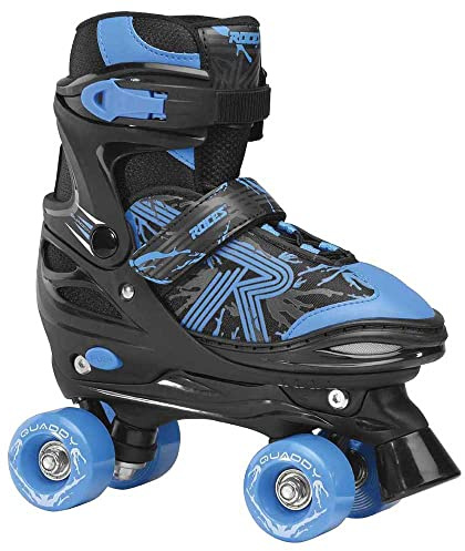 Roces Quaddy 3.0 Boy Patins à roulettes pour garçon Taille réglable, Fille, 550094, Noir/Bleu, 30/33