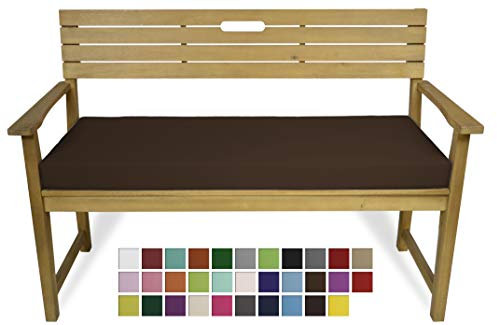 Rollmayer Bankkissen Bankauflage Sitzkissen Bankpolster Auflage für Bänke in Haus und Garten Kollektion Vivid, 1 Stück (Braun 28, 120x40x8cm)