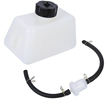 KIMISS Universal Dirt Bike Fuel Tank, 1L Plastic & Rubber Motorcycle Fuel Tank with Hose Line & Filter for 2 Stroke Mini Moto Kids Dirt Pocket Bike