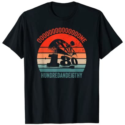 Dartboard Dartplayer 180 Dartpfeile Retro Vintage Sunset T-Shirt