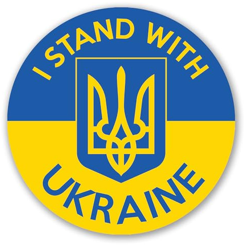 HADEXIA Aufkleber, rund, Emblem, mit Ukraine, selbstklebend, 3 cm
