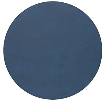 LindDNA Tischset Circle aus Recyceltem Leder in der Farbe Midnight Blue, Maße: 40cm x 40cm x 0,2cm, 991135