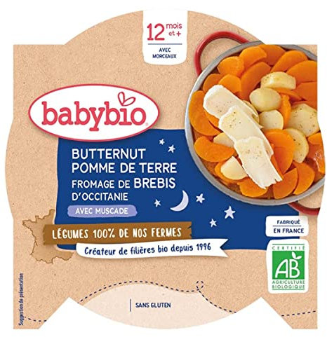 Babybio - Repas soir butternut & pomme de terre fromage de brebis muscade dès 12 mois