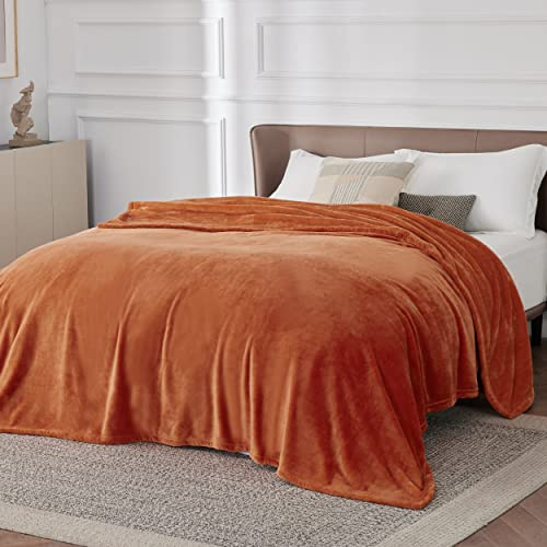 BEDSURE Kuscheldecke Flauschig Decke Fleecedecke - Wohndecke Warm Winter Weich, Sofadecke XXL, Decke Couch Blanket, Wohn- & Kuscheldecken Große 220x240cm, Sofa überwurfdecke Orange
