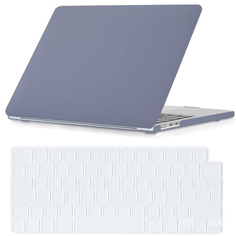 Se7enline Compatible with MacBook Air M3 15 inch Case 2025 2024 2023 for Mac Air 15.3 inch Model M2 A2941/A3114/A3241 Matte Finish Laptop Hard Shell Case with Keyboard Cover Skin,Lavender Gray | 2 in 1 Matte Hard Shell Laptop Case with Keyboard Cover Anti-Scratch Heat Dissipation Full Port Access Slim Lightweight