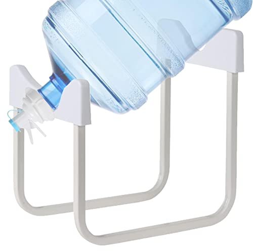 Joyivike Iron Water Bottle Stand, 3-5 Gallon, White, 2-Shelf, 27*20*36.5cm, Compatible with 55mm Non-Threaded Bottles, Portable, Easy Water Dispensing, Suitable for Picnics, Offices, Kitchens, Camping