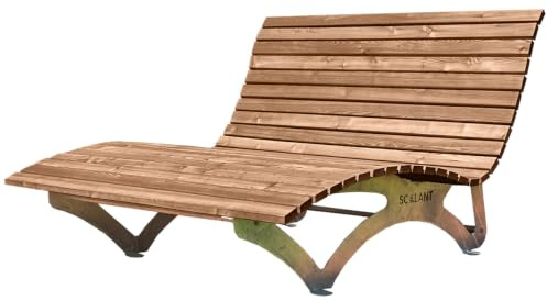 SCALANT Waldsofa Classic, Thermokiefer, für 2-3 Personen, Sonnenliege, Außenliege, Wellenliege, Relaxliege, Holzliege für den Garten, feuerverzinkt