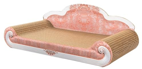 LOVIVER Kratzbrett aus Pappe für Katzen, Katzenspielzeug, vielseitiges, verschleißfestes Kratzsofa aus Pappe für Katzen zum Kratzen der Pfoten, Rosa