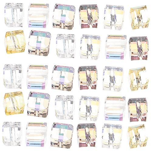 EXCEART 200stücke Cube Glasperlen Für -armbänder Und Halsketten Bunte Für Schmuckherstellung Bastelperlen Mit Glatter Oberfläche Und Praktischem