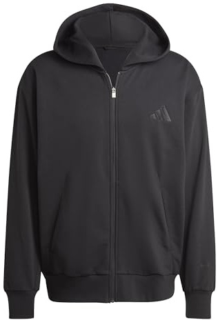 adidas Men's All SZN Fleece Full Zip Hoodie, Black, XXL