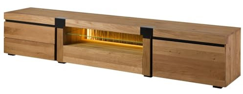 MASSIVMOEBEL24.DE TV-Board Wildeiche 260x48x50 Natur geölt Rotterdam #120, Farbe:Natur geölt, Größe:260x48x50 cm (BxTxH)