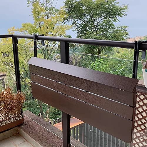 Höhenverstellbarer Stehtisch für den Außenbereich, klappbarer Terrassentisch für Garten, Veranda, Balkon, Allwetter, hängender Kaffee-Beistelltisch für Geländer, platzsparendes Design