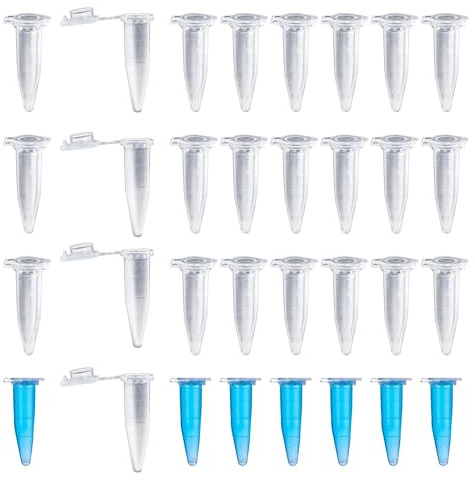 HUAZIZ 400 Pièces 1,5ml Tube à Centrifuger en Plastique Conique, Micro Centrifugeuse Tubes Tubes de Laboratoire Conteneurs D'échantillons avec Snap Cap pour l'analyse d'échantillons en Laboratoire