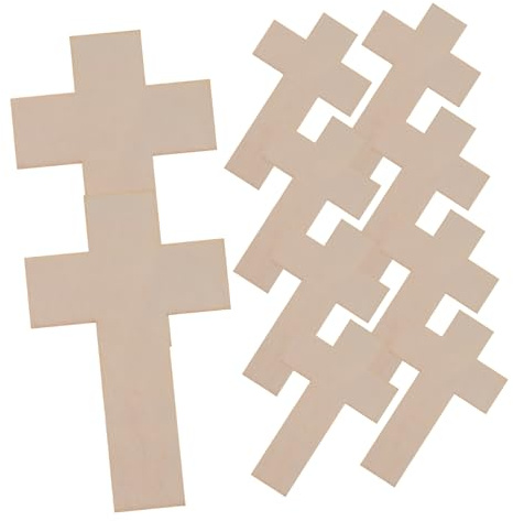NUOBESTY Wooden Cross, 30pcs Unfinished Wood Cross Unfinished Wooden s Cutouts Blank s s Slices Unpainted Wood Chips for Easter, DIY Craft