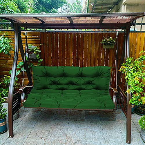 Generisch Sitzkissen Wasserdichtes Sitzkissen für Hollywoodschaukel im Freien mit Baldachin, grün, 3-Sitzer-Bankauflage für Gartenhängemattenbank, 120 x 100 x 10 cm