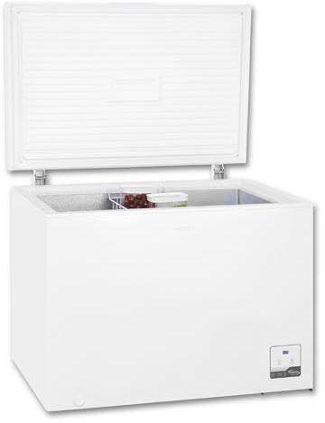 Exquisit GT300-050C Gefriertruhe - 292 L Tiefkühltruhe mit Kühlfunktion | 2-in-1 Gerät weiss, 4-Sterne-Gefrieren, Alarm-Funktion, LED-Display & Temperaturregelung, 146 kWh/Jahr, 39 dB, Rollen