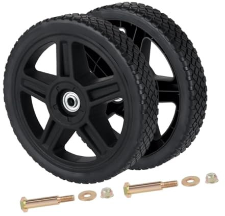 Milageto 2Pcs Lawnmower Wheels Bolts Nuts Hand Truck Replaces Push Mower Wheels for Garden Tractors Lawn Tractor Trolleys Trailers, 12inch 30.5x4.5cm