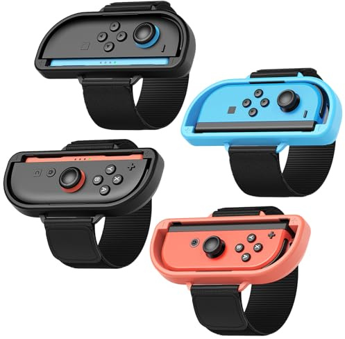 [4 Packung für Switch 2/1] Armbänder für Nintendo Switch Just Dance 2026 2025 2024 & Zumba Burn It Up, Handgelenksbanden Kompatibel mit Nintendo Switch 2/1/OLED, Straps für Switch 2