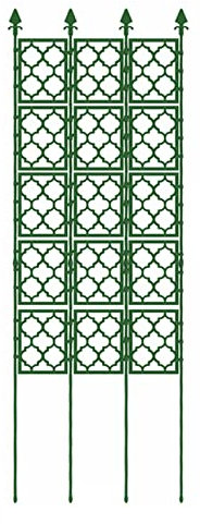 Treillis de jardin en métal pour plantes grimpantes - Panneau mural extérieur antirouille pour vignes, fleurs, plantes en pot, roses, légumes et concombres (vert)