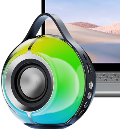 Enceinte d'extérieur - Haut-parleur de terrasse avec booster de basses intégré et | Haut-parleur stéréo sans fil stable pour salle de bain familiale, voiture, amis, bureau de plage, garage T