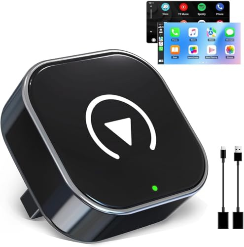 2025 Upgraded 2-in-1 Wireless CarPlay Adapter: unterstützt CarPlay+Android Auto, Bluetooth 5.0 drahtlose Verbindung, Plug &Play,kompatibel mit iOS 12+/Android11+ & Autos ab 2016 (Schwarz)