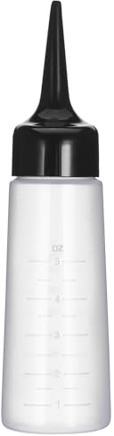 OUNONA Botella Aplicadora de Punta Inclinada y Escala 1 Unidad Tamaño 15x5x4 Cm Plástico Transparente para Teñir Cabello con Precisión Uso Profesional Cuidado Personal