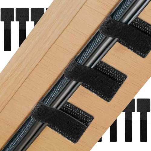 60 bridas adhesivas resistentes para cables, de plástico negro, para organizar cables en la oficina.