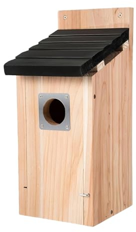 Seyrnicay Casas de pájaros para exteriores, casa de pájaros impermeable de madera natural, decoración de cabaña de pájaros impermeable para patio, césped, árbol, ventana, patio, balcón, interior y