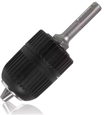 Mandrino Autoserrante per Trapano, Nero, Metallo, 2-13mm, Attacco 1/2-20UNF, con Adattatore SDS Plus, per Punte da Trapano