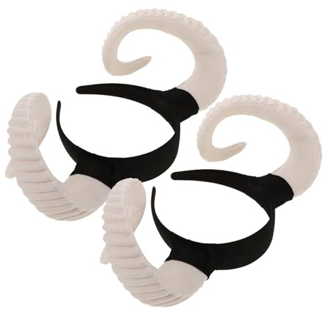 TOPPERFUN 2pcs Sheep Horns Headband Lightweight Cosplay Accessory for Men Women Realistic Devil RAM Horn Hairband for Halloween Party Photo Props and Costume Roleplay